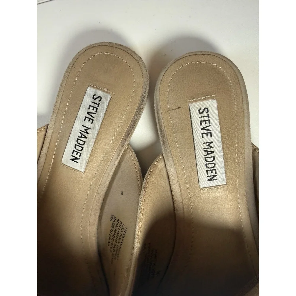 Steve Madden Suede‎ Leather Mules Slip On Shoes size 7.5